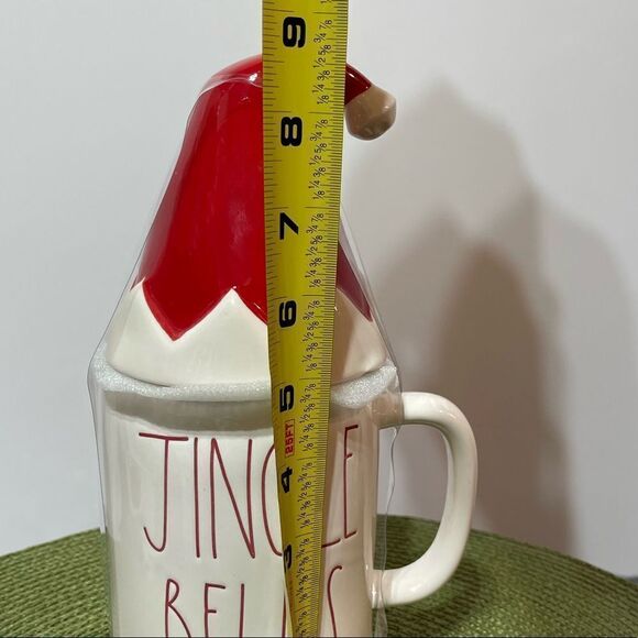 Rae Dunn Jingle Bells Mug with Topper NWT - Picture 5 of 7
